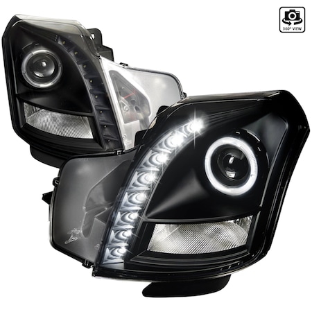 Spec-D Tuning 03-07 Cadillac Cts Halo Projector Headlight Black LHP-CTS03JM-RS